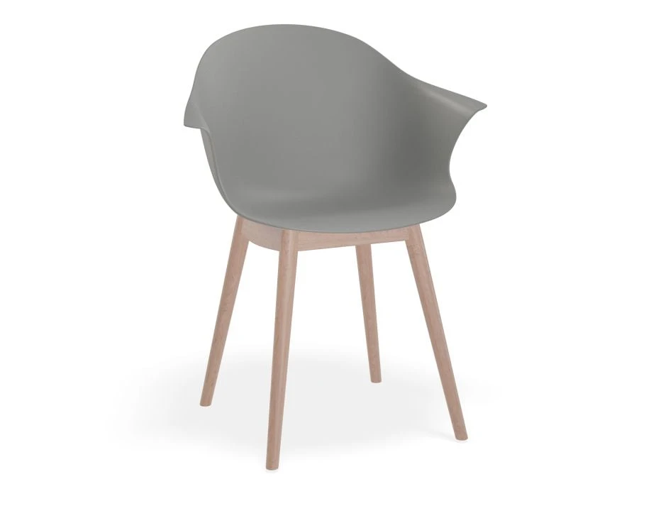 LEVEL Pebble Armchair Grey With Shell Seat - Pyramid Fixed Base With Castors 2 LEVEL Pebble Armchair Grey With Shell Seat - Pyramid Fixed Base With Castors - Image 2