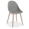 LEVEL Pebble Chair Grey With Shell Seat - Natural Beechwood Base