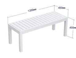 LEVEL Halki Bench Seat - Outdoor - 120cm - White -Level Furniture Outlet Store Halki Benche 120 White