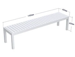 LEVEL Halki Bench Seat - Outdoor - 190cm - White -Level Furniture Outlet Store Halki Benche 190 white