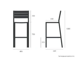 LEVEL Halki Stool With Backrest - White -Level Furniture Outlet Store HalkiBarstoolwBackrestMeasurements