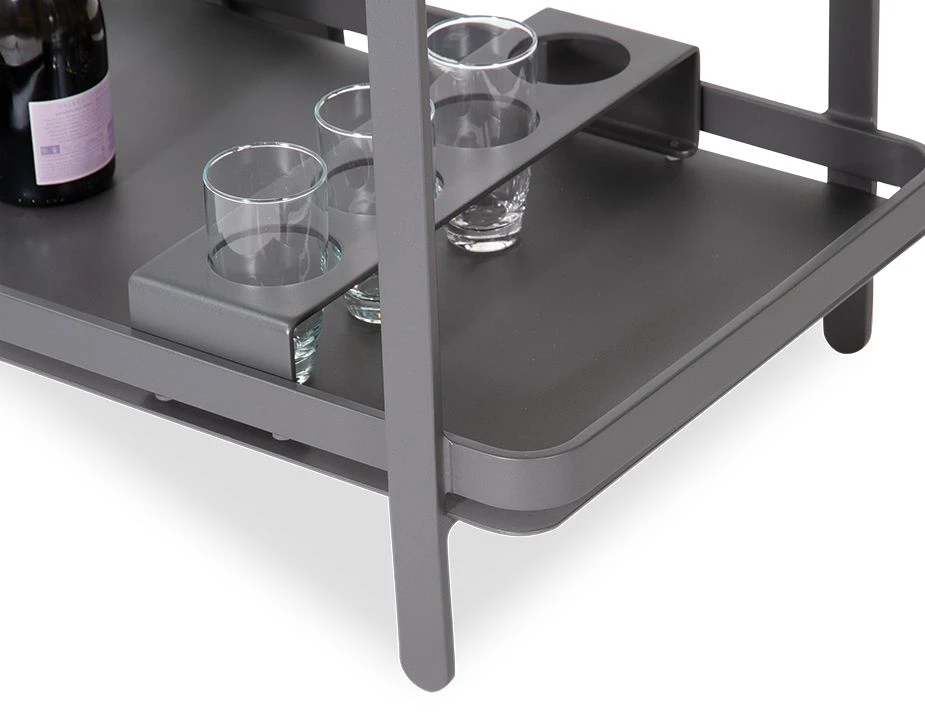 LEVEL Imola Outdoor Bar Cart - Charcoal 7 LEVEL Imola Outdoor Bar Cart - Charcoal - Image 7