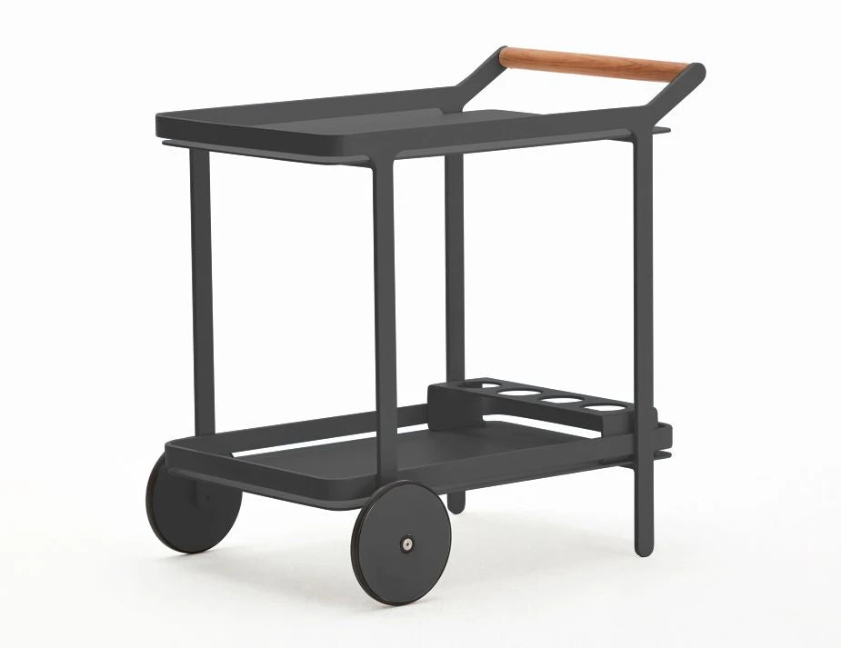 LEVEL Imola Outdoor Bar Cart - Charcoal 2 LEVEL Imola Outdoor Bar Cart - Charcoal - Image 2