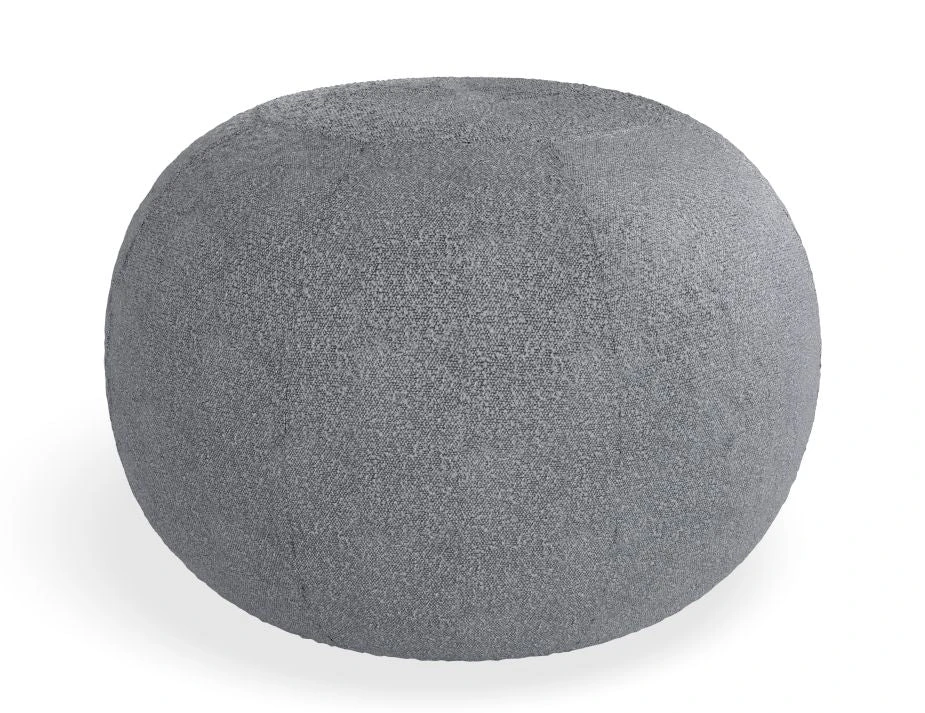 LEVEL Ronde Pouf In Elephant Boucle - Large 1 LEVEL Ronde Pouf In Elephant Boucle - Large