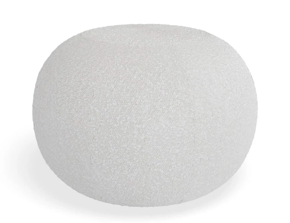 LEVEL Ronde Pouf In Stone Boucle - Large 1 LEVEL Ronde Pouf In Stone Boucle - Large