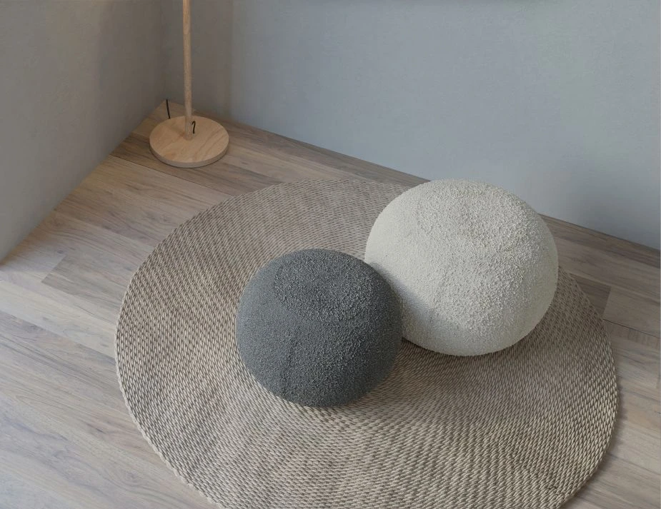LEVEL Ronde Pouf In Stone Boucle - Large 3 LEVEL Ronde Pouf In Stone Boucle - Large - Image 3