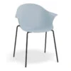 LEVEL Pebble Armchair Pale Blue With Shell Seat - 4 Post Base With Black Legs