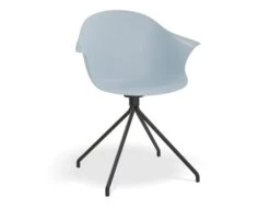 LEVEL Pebble Armchair Pale Blue With Shell Seat - Sled Base With White Legs -Level Furniture Outlet Store LightBlueSeat NonSwivelBaseBlack MAIN 40db778e 4324 47c4 a715 5e971472e064