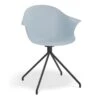 LEVEL Pebble Armchair Pale Blue With Shell Seat - Pyramid Fixed Base