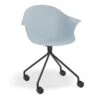 LEVEL Pebble Armchair Pale Blue With Shell Seat - Pyramid Fixed Base With Castors