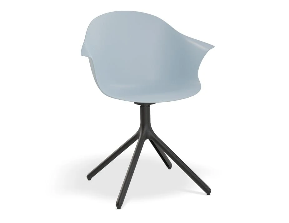 LEVEL Pebble Armchair Pale Blue With Shell Seat - Pyramid Fixed Base With Castors 8 LEVEL Pebble Armchair Pale Blue With Shell Seat - Pyramid Fixed Base With Castors - Image 8