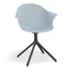 LEVEL Pebble Armchair Pale Blue With Shell Seat - Swivel Base