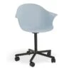 LEVEL Pebble Armchair Pale Blue With Shell Seat - Swivel Base With Castors