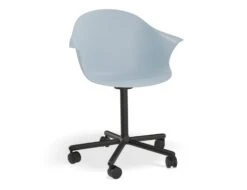 LEVEL Pebble Armchair Pale Blue With Shell Seat - Swivel Base With Castors