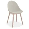 LEVEL Pebble Fabric Light Grey Upholstered Chair - Natural Beechwood Base