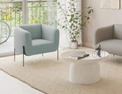 LEVEL Belle Lounge Chair - Sky Blue - Matt Black Legs -Level Furniture Outlet Store Light Blue Belles Website3 4a769968 b513 40bc 9466 b7342c232600