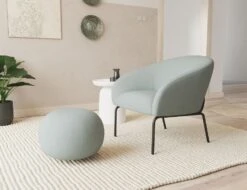 LEVEL Solace Lounge Chair - Sky Blue - Matt Black Legs -Level Furniture Outlet Store Light Blue Solace Main