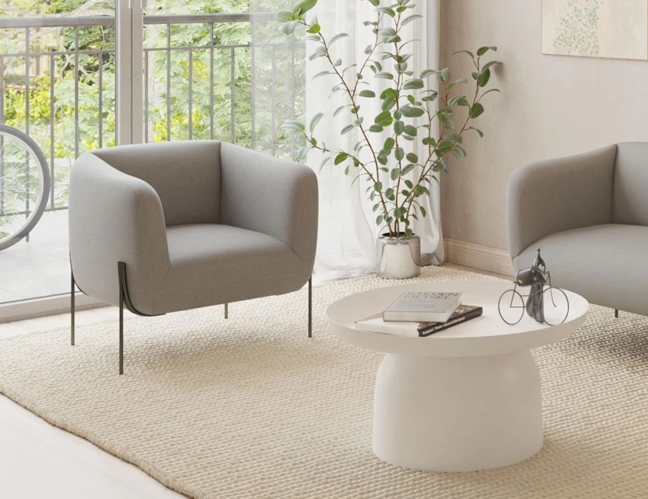 LEVEL Belle Lounge Chair - Cloud Grey - Matt Black Legs 6 LEVEL Belle Lounge Chair - Cloud Grey - Matt Black Legs - Image 6