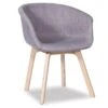 LEVEL Lonsdale Arm Chair - Natural - Grey Fabric