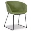 LEVEL Lonsdale Arm Chair - Black Sled - Green Fabric