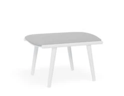 LEVEL Minori Footrest Pouf Matt White - Light Grey Cushion