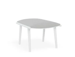 LEVEL Minori Footrest Pouf Matt White - Light Grey Cushion 13 LEVEL Minori Footrest Pouf Matt White - Light Grey Cushion -Level Furniture Outlet Store Minori Footrest FrontQuarter white