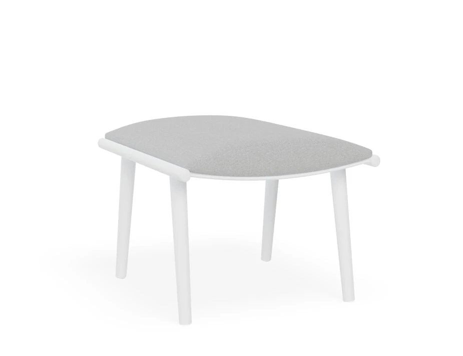 LEVEL Minori Footrest Pouf Matt White - Light Grey Cushion 7 LEVEL Minori Footrest Pouf Matt White - Light Grey Cushion - Image 7