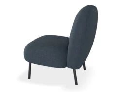 LEVEL Moulon Lounge Chair - Midnight Blue - Matt Black Legs -Level Furniture Outlet Store Moulon DarkBLue Black SIDE