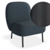 LEVEL Moulon Lounge Chair - Midnight Blue - Matt Black Legs