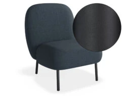 LEVEL Moulon Lounge Chair - Midnight Blue - Matt Black Legs