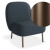 LEVEL Moulon Lounge Chair - Midnight Blue - Brushed Matt Bronze Legs