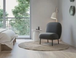 LEVEL Moulon Lounge Chair - Storm Grey - Matt Black Legs -Level Furniture Outlet Store Moulon DarkGrey 1