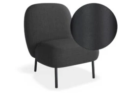 LEVEL Moulon Lounge Chair - Storm Grey - Matt Black Legs