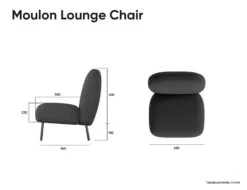 LEVEL Moulon Lounge Chair - Stone Boucle - Brushed Matt Bronze Legs -Level Furniture Outlet Store Moulon Dimensions c9b28b98 f90b 48a1 b801 0f9848a44421