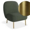 LEVEL Moulon Lounge Chair - Kelp Green - Brushed Matt Gold Legs