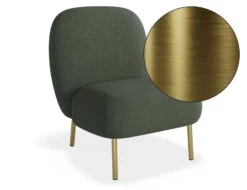 LEVEL Moulon Lounge Chair - Kelp Green - Brushed Matt Gold Legs