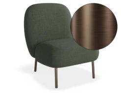 LEVEL Moulon Lounge Chair - Kelp Green - Brushed Matt Bronze Legs