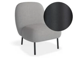 LEVEL Moulon Lounge Chair - Cloud Grey - Matt Black Legs
