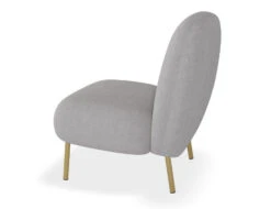 LEVEL Moulon Lounge Chair - Cloud Grey - Matt Black Legs -Level Furniture Outlet Store Moulon Grey Brass SIDE