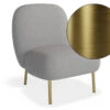 LEVEL Moulon Lounge Chair - Cloud Grey - Brushed Matt Gold Legs