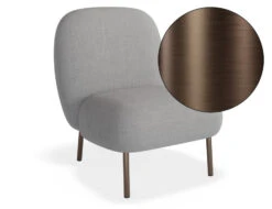 LEVEL Moulon Lounge Chair - Cloud Grey - Brushed Matt Bronze Legs