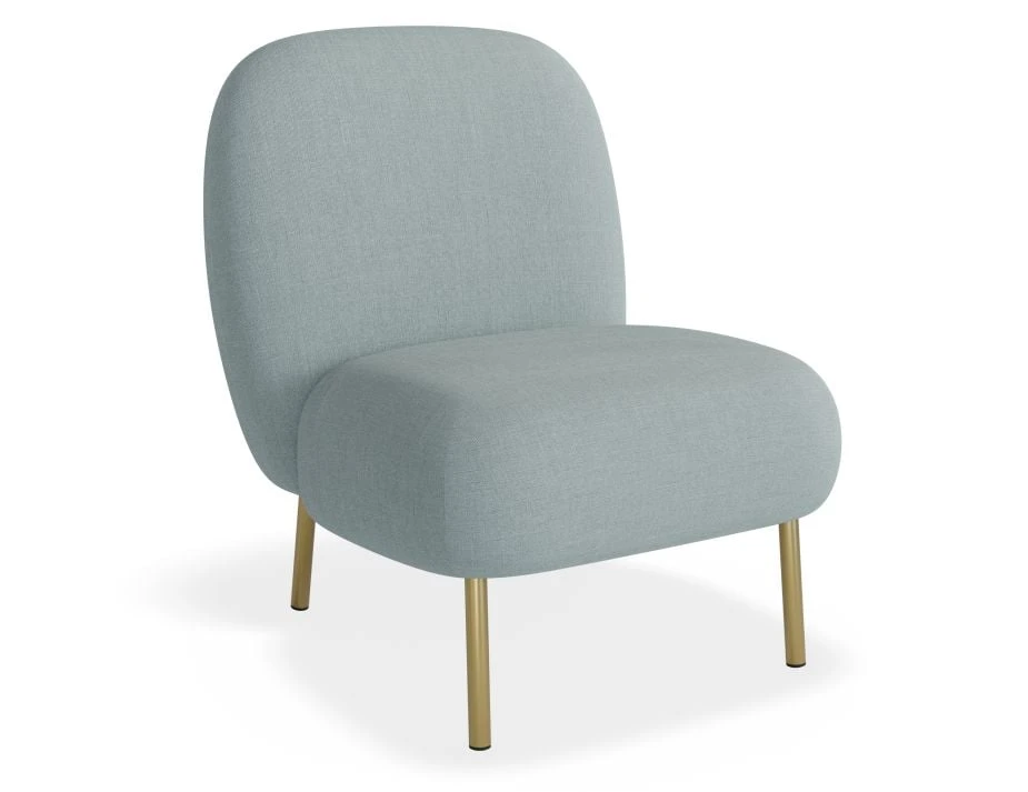 LEVEL Moulon Lounge Chair - Sky Blue - Brushed Matt Gold Legs 2 LEVEL Moulon Lounge Chair - Sky Blue - Brushed Matt Gold Legs - Image 2