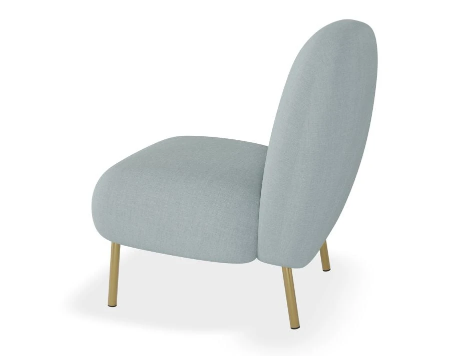 LEVEL Moulon Lounge Chair - Sky Blue - Brushed Matt Gold Legs 3 LEVEL Moulon Lounge Chair - Sky Blue - Brushed Matt Gold Legs - Image 3