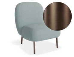 LEVEL Moulon Lounge Chair - Sky Blue - Brushed Matt Bronze Legs