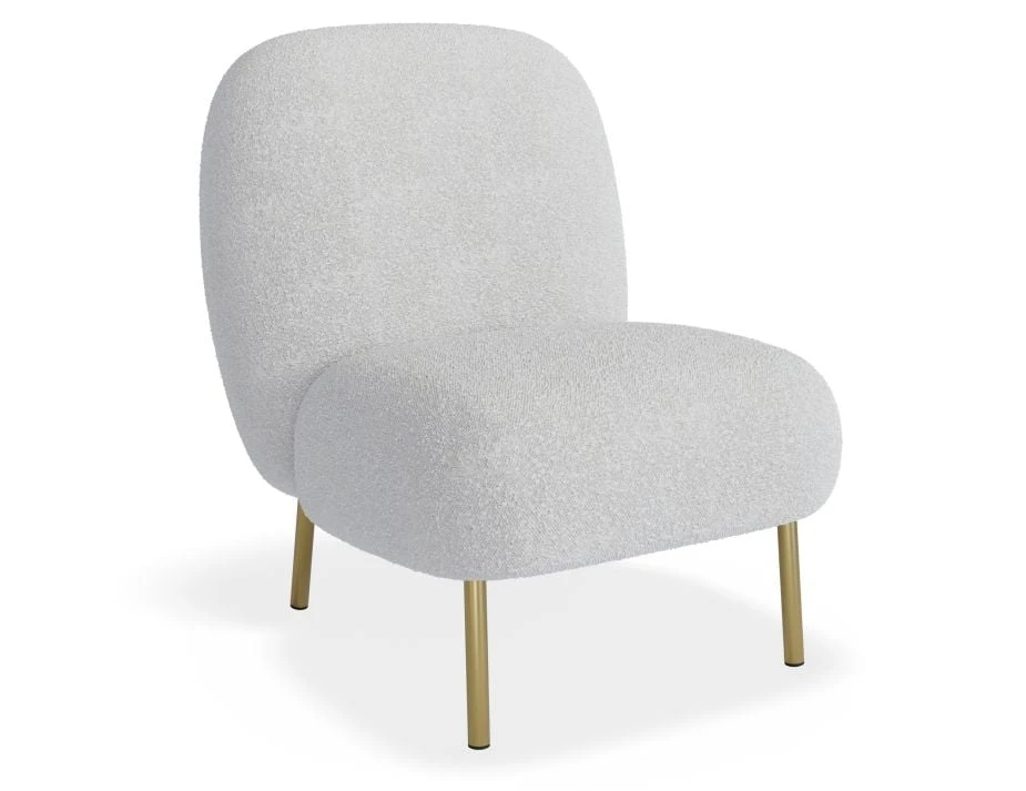 LEVEL Moulon Lounge Chair - Stone Boucle - Brushed Matt Gold Legs 4 LEVEL Moulon Lounge Chair - Stone Boucle - Brushed Matt Gold Legs - Image 4