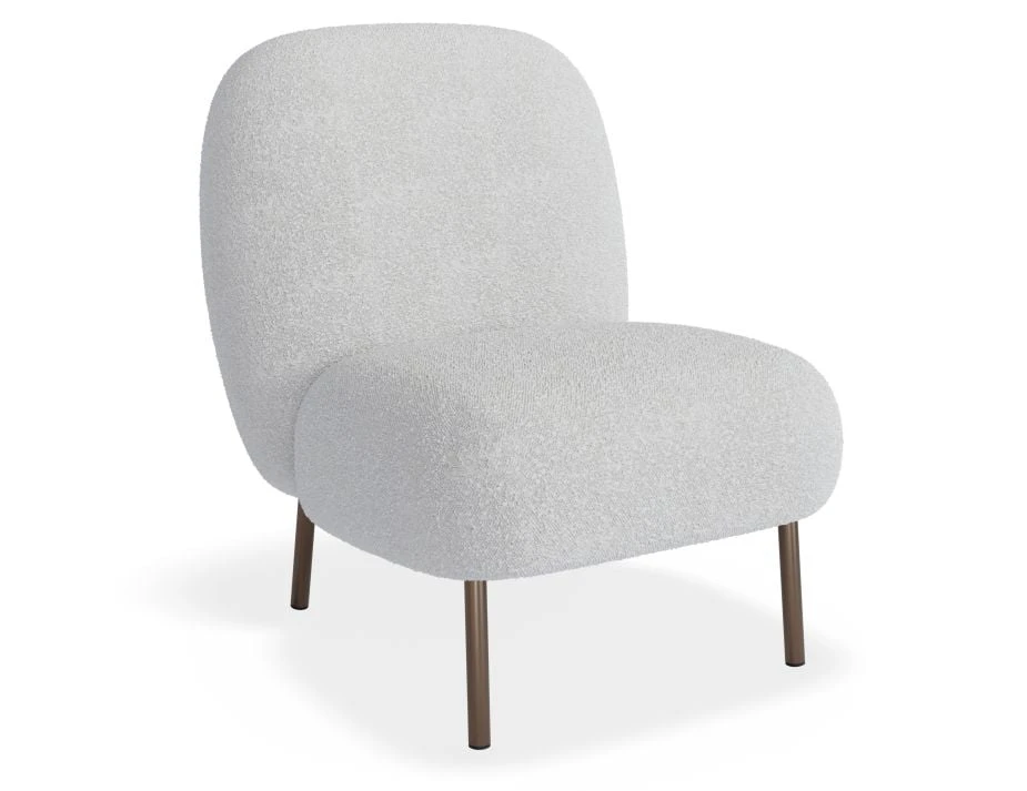 LEVEL Moulon Lounge Chair - Stone Boucle - Brushed Matt Gold Legs 6 LEVEL Moulon Lounge Chair - Stone Boucle - Brushed Matt Gold Legs - Image 6