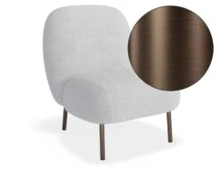LEVEL Moulon Lounge Chair - Stone Boucle - Brushed Matt Bronze Legs