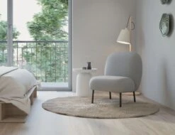 LEVEL Moulon Lounge Chair - Cloud Grey - Matt Black Legs -Level Furniture Outlet Store Moulon LightGrey 1