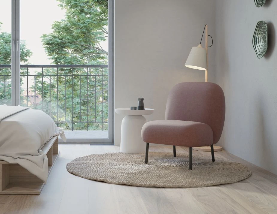 LEVEL Moulon Lounge Chair - Blush Pink - Matt Black Legs 3 LEVEL Moulon Lounge Chair - Blush Pink - Matt Black Legs - Image 3