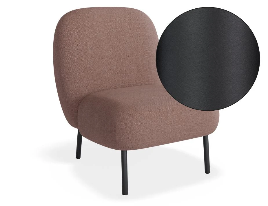 LEVEL Moulon Lounge Chair - Blush Pink - Matt Black Legs 1 LEVEL Moulon Lounge Chair - Blush Pink - Matt Black Legs